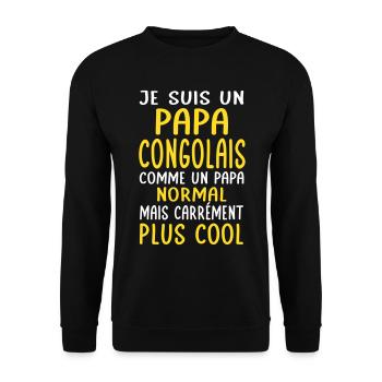 Papa Congolais comme un papa normal plus cool - Sweat-shirt Unisexe - noir - Devant - Alina (178cm) & Michal (187cm)