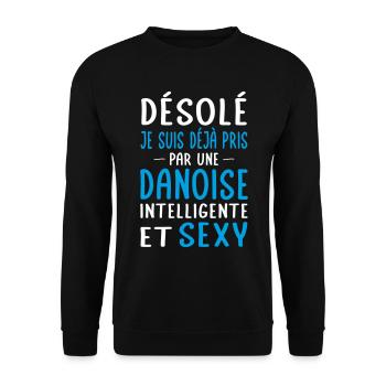 Désolé déjà pris par une Danoise sexy - Sweat-shirt Unisexe - noir - Devant - Alina (178cm) & Michal (187cm)
