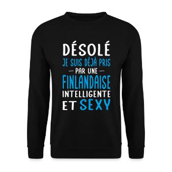 Désolé déjà pris par une Finlandaise sexy - Sweat-shirt Unisexe - noir - Devant - Alina (178cm) & Michal (187cm)