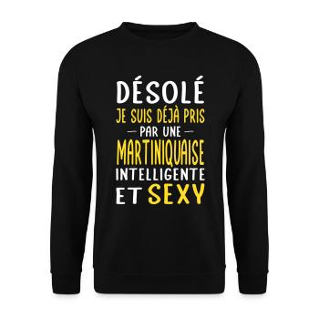 Désolé déjà pris par une Martiniquaise sexy - Sweat-shirt Unisexe - noir - Devant - Alina (178cm) & Michal (187cm)