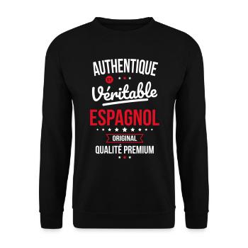 Authentique et véritable Espagnol - Original - Sweat-shirt Unisexe - noir - Devant - Alina (178cm) & Michal (187cm)
