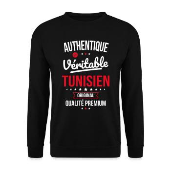 Authentique et véritable Tunisien - Original - Sweat-shirt Unisexe - noir - Devant - Alina (178cm) & Michal (187cm)