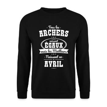 Archers égaux meilleurs naissent en Avril - Sweat-shirt Unisexe - noir - Devant - Alina (178cm) & Michal (187cm)