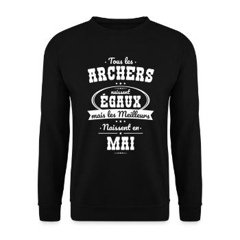 Archers égaux meilleurs naissent en Mai - Sweat-shirt Unisexe - noir - Devant - Alina (178cm) & Michal (187cm)