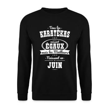 Karatékas égaux meilleurs naissent en Juin - Sweat-shirt Unisexe - noir - Devant - Alina (178cm) & Michal (187cm)