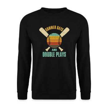 Summer Days And Double Plays - Unisex Sweatshirt - black - Front - Alina (178cm) & Michal (187cm)
