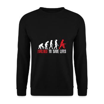 Les pompiers sauvent des vies - Sweat-shirt Unisexe - noir - Devant - Alina (178cm) & Michal (187cm)