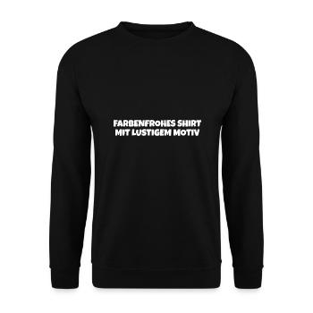 Farbenfrohes Shirt lustiges Motiv - Unisex Pullover - Schwarz - Vorne - Alina (178cm) & Michal (187cm)