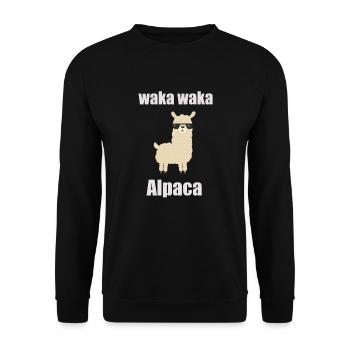 Waka Waka Alpaca Lama saying - Unisex Sweatshirt - black - Front - Alina (178cm) & Michal (187cm)
