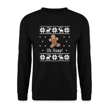 Oh Snap Ugly Sweater - Noël - Sweat-shirt Unisexe - noir - Devant - Alina (178cm) & Michal (187cm)