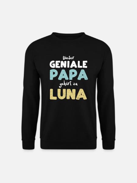 Dieser Geniale Papa Gehört Zu Luna - Unisex Pullover - Schwarz
