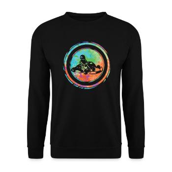 Go Kart Gokart Kart Pilote Motorsport Go-Kart - Sweat-shirt Unisexe - noir - Devant - Alina (178cm) & Michal (187cm)