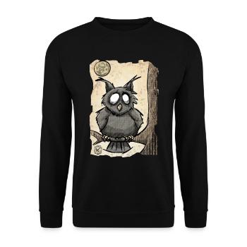 Uhu ~ Kritzeltoon #05 - Unisex Pullover - Schwarz - Vorne - Alina (178cm) & Michal (187cm)