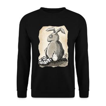 Hasilein ~ Kritzeltoon #02 - Unisex Pullover - Schwarz - Vorne - Alina (178cm) & Michal (187cm)