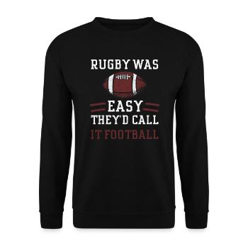 Rugby Was Easy They'd Call It Fo... - Unisex Pullover - Schwarz - Vorne - Alina (178cm) & Michal (187cm)