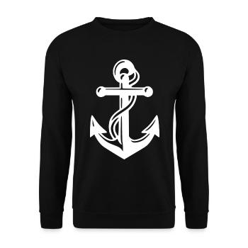 Ancre de navire en blanc avec corde Sea Lake Ocean - Sweat-shirt Unisexe - noir - Devant - Alina (178cm) & Michal (187cm)