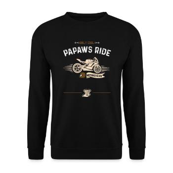 Only Cool Papaws Ride Motorcycles - Unisex Sweatshirt - black - Front - Alina (178cm) & Michal (187cm)