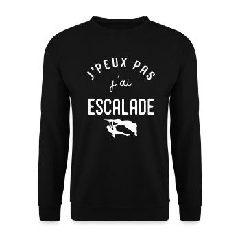 escalade un rocher Je peux pas j'ai escalade - Sweat-shirt Unisexe - noir - Devant - Alina (178cm) & Michal (187cm)