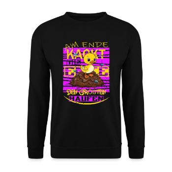 Duck poops ! - Unisex Sweatshirt - black - Front - Alina (178cm) & Michal (187cm)