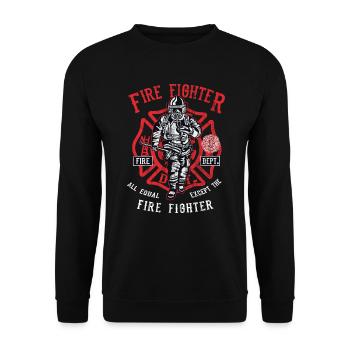 EXCEPT THE FIRE FIGHTER - Firefighter Shirt - Unisex Sweatshirt - black - Front - Alina (178cm) & Michal (187cm)
