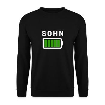 Sohn Akku Voll Familie Geschenk - Unisex Pullover - Schwarz - Vorne - Alina (178cm) & Michal (187cm)