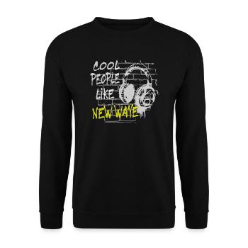 des gens cool comme New Wave - Sweat-shirt Unisexe - noir - Devant - Alina (178cm) & Michal (187cm)