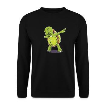 Funny dabbing turtle design perfect gift for men - Unisex Sweatshirt - black - Front - Alina (178cm) & Michal (187cm)