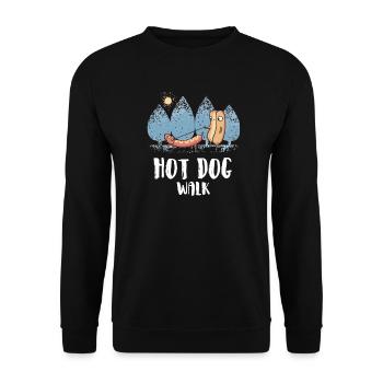 Lustige Hot Dog Grafik - perfektes Geschenk - Unisex Pullover - Schwarz - Vorne - Alina (178cm) & Michal (187cm)