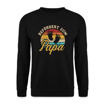 Papa - Unisex Pullover - Schwarz - Vorne - Alina (178cm) & Michal (187cm)