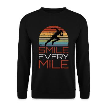 Smile Every Mile Läufer Jogger - Unisex Pullover - Schwarz - Vorne - Alina (178cm) & Michal (187cm)