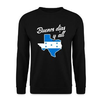 Honduranisch-texanisches Design für Einwanderer - Unisex Pullover - Schwarz - Vorne - Alina (178cm) & Michal (187cm)