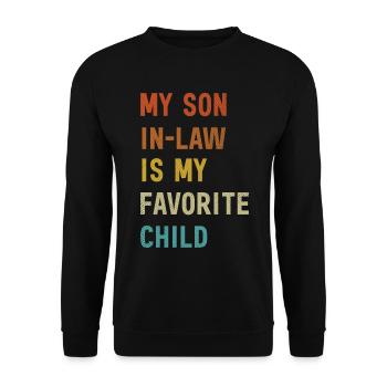 Mein Schwiegersohn ist meine Lieblingsschwiegermutter - Unisex Pullover - Schwarz - Vorne - Alina (178cm) & Michal (187cm)
