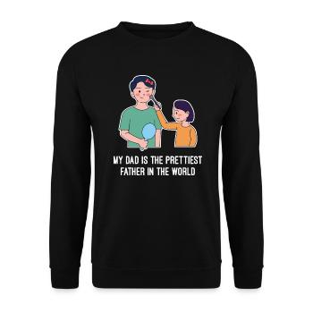 Father's Day Girl Design - Unisex Sweatshirt - black - Front - Alina (178cm) & Michal (187cm)