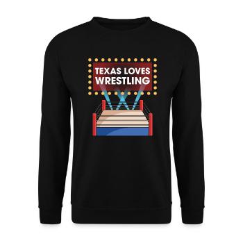 Texas wrestling design for proud Texas fans - Unisex Sweatshirt - black - Front - Alina (178cm) & Michal (187cm)