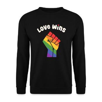 LGBT Love Wins Pride Fist Design for Equality - Unisex Sweatshirt - black - Front - Alina (178cm) & Michal (187cm)