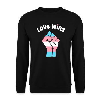 Love Wins Trans Pride Fist Design for Equality - Unisex Sweatshirt - black - Front - Alina (178cm) & Michal (187cm)