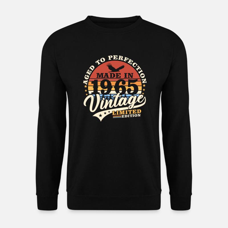 1965 Jahrgang Vintage Geburtstag Retro Geschenk - Unisex Pullover - Schwarz