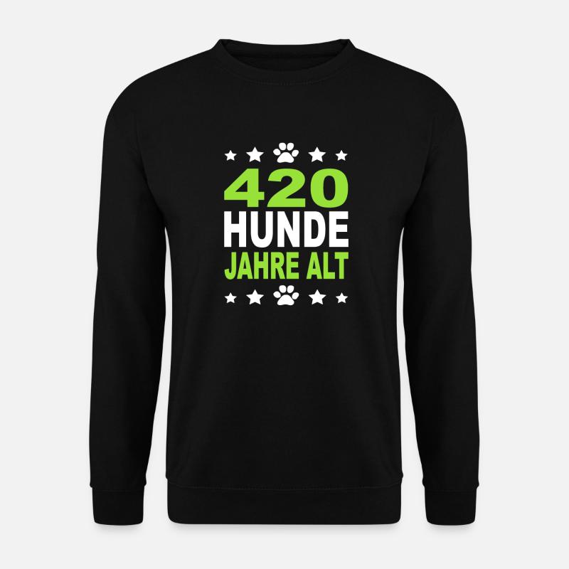 Hunde Shirt runder 60 Geburtstag Hundejahre - Unisex Pullover - Schwarz
