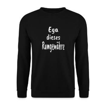 Ega This Rumgemähre Shirt Accent Saxon - Unisex Sweatshirt - black - Front - Alina (178cm) & Michal (187cm)