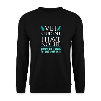 Vet student gift vet assistant animal care - Unisex Sweatshirt - black - Front - Alina (178cm) & Michal (187cm)