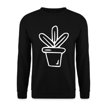 Plant drawing nature sketch white - Unisex Sweatshirt - black - Front - Alina (178cm) & Michal (187cm)