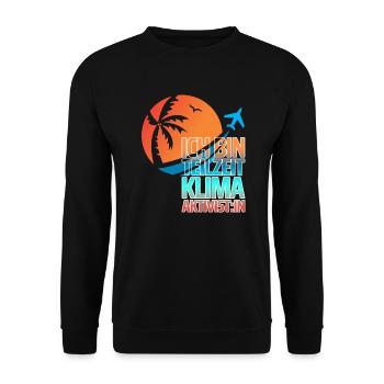 Teilzeit-Kima-Aktivist:in - Unisex Pullover - Schwarz - Vorne - Alina (178cm) & Michal (187cm)