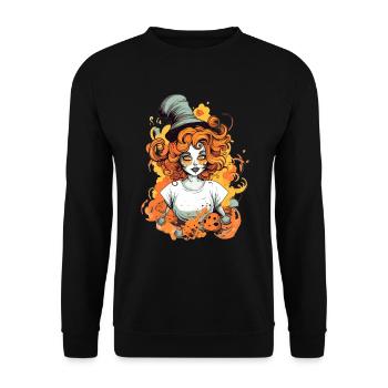 Fantasy Figure Halloween - Unisex Sweatshirt - black - Front - Alina (178cm) & Michal (187cm)