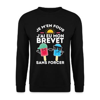 I don't care, I got my certificate without forcing 2024 - Unisex Sweatshirt - black - Front - Alina (178cm) & Michal (187cm)