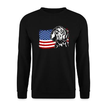 Noir Et Tan Coonhound US America Drapeau Wilsigns - Sweat-shirt Unisexe - noir - Devant - Alina (178cm) & Michal (187cm)