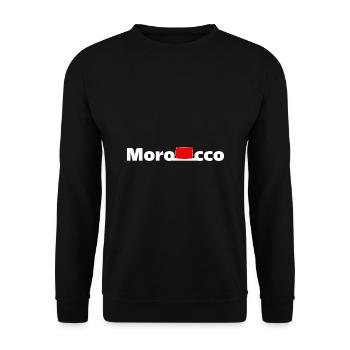 Marokko Flagge Marokko Pride Country Fußball - Unisex Pullover - Schwarz - Vorne - Alina (178cm) & Michal (187cm)
