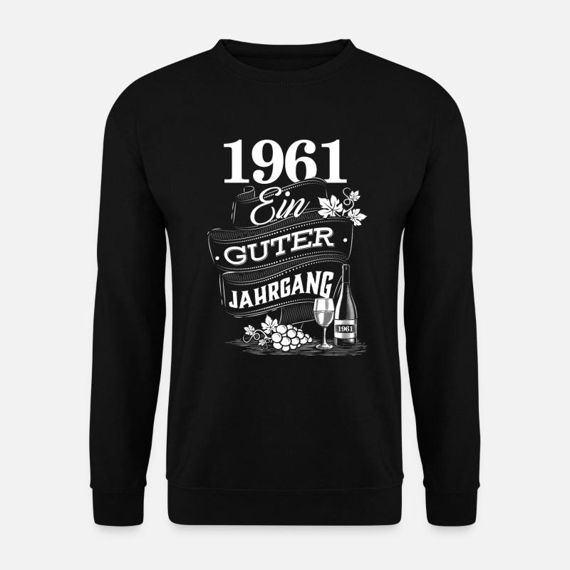 1961 Geburtsjahr Geburtstag Jahrgang - Unisex Pullover - Schwarz