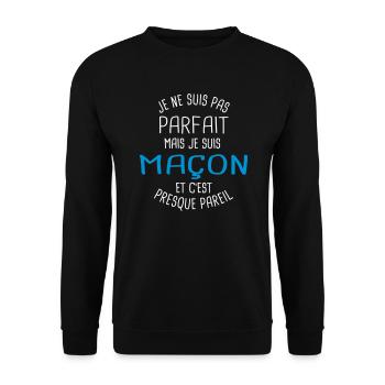 Pas parfait mais maçon - Sweat-shirt Unisexe - noir - Devant - Alina (178cm) & Michal (187cm)
