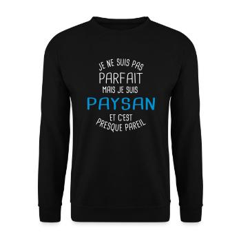 Pas parfait mais paysan - Sweat-shirt Unisexe - noir - Devant - Alina (178cm) & Michal (187cm)