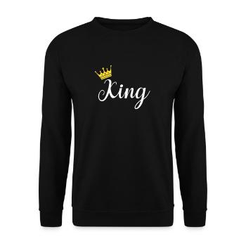 Matching Couples Outfits King and Queen Gift - Unisex Sweatshirt - black - Front - Alina (178cm) & Michal (187cm)